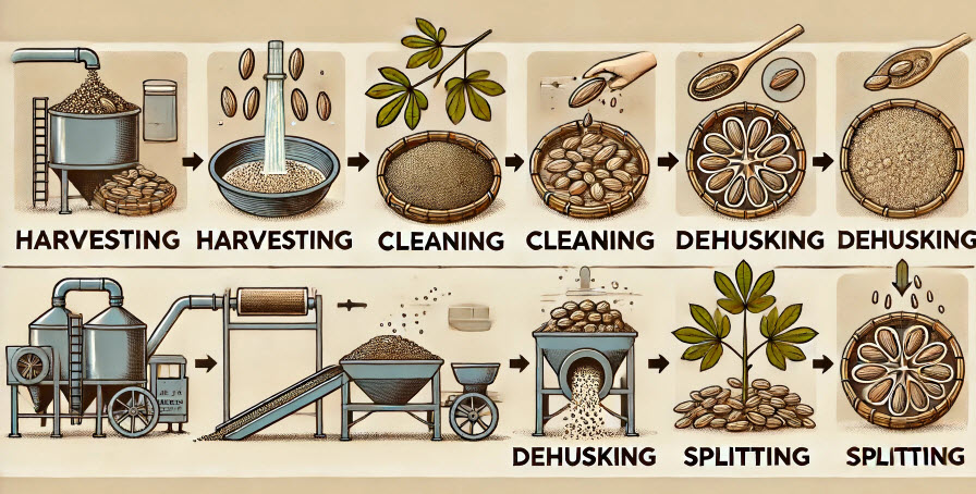 Processing of Cassia Tora Splits